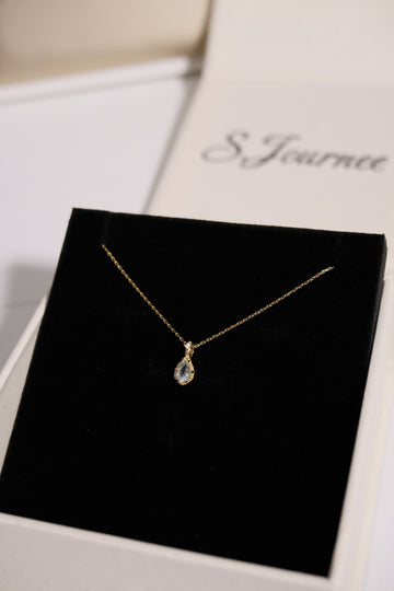 Always Natural Gemstone Pendant Necklace front view featuring natural gemstone and fine jewelry setting