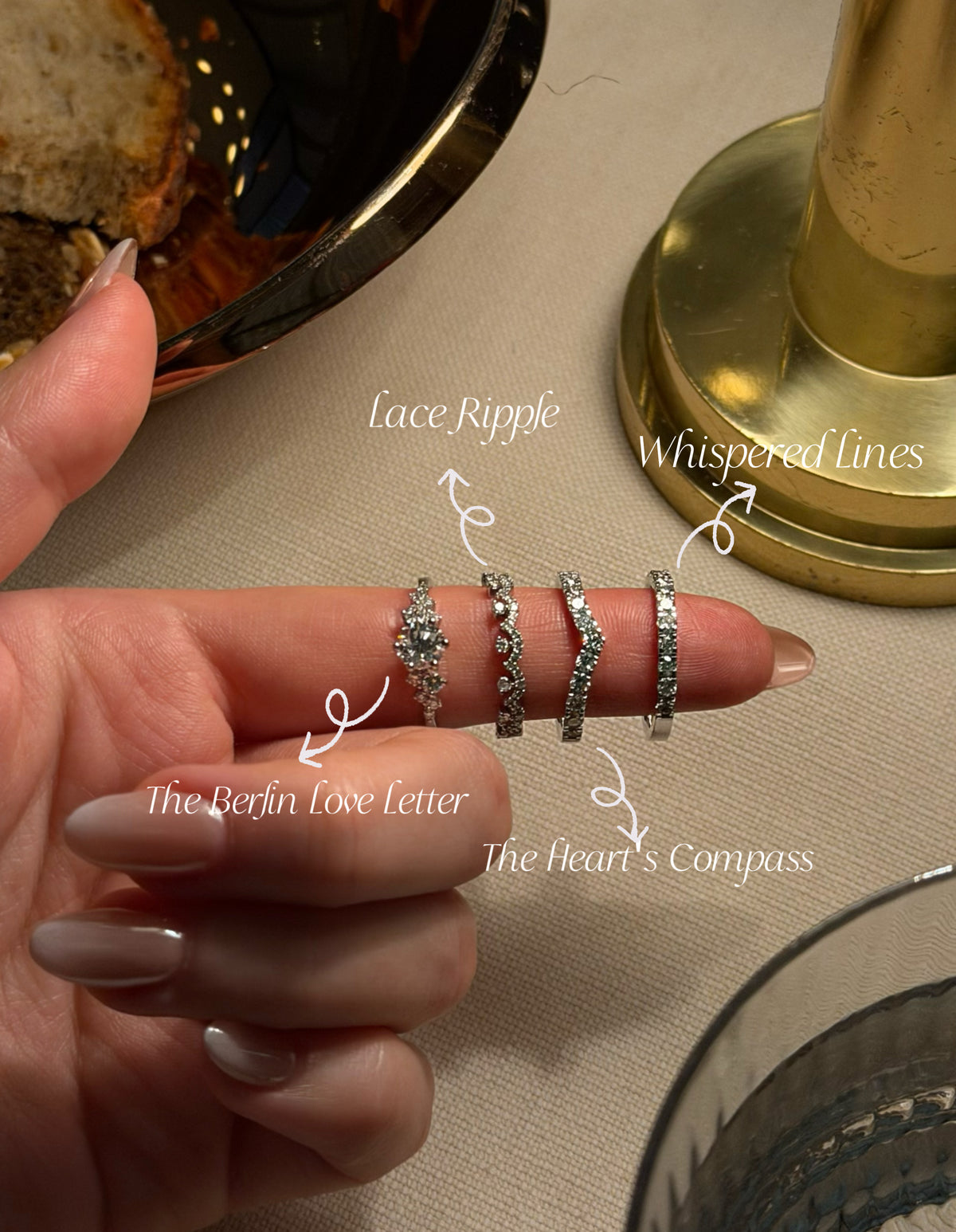 Lace Lab Diamond Ring styled view featuring lab-grown diamond and silver